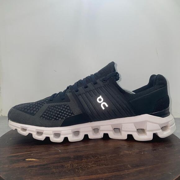 On Cloudswift Mens Size 13 Black White Athletic Running Walking Shoes Sneakers main image 9